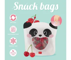 3 Bolsas Reutilizables para Snacks Panda