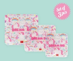 3 Bolsas reutilizables para Aperitivos Unicornio