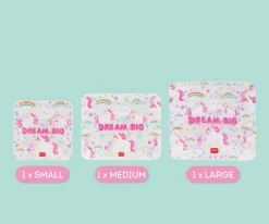 3 Bolsas reutilizables para Aperitivos Unicornio