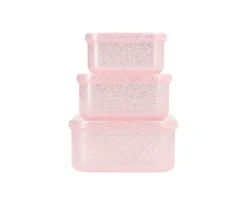 3 Cajas Almuerzo Glitter Pink