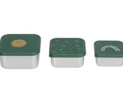 3 Cajitas Almuerzo Acero Happy Smile