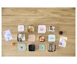 3 Cajitas Almuerzo Acero Tiny Team Cat