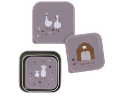 3 Cajitas Almuerzo Acero Tiny Farmer Malva
