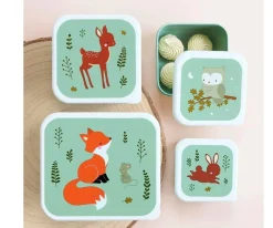 4 Cajitas Almuerzo y Snacks Forest Friends