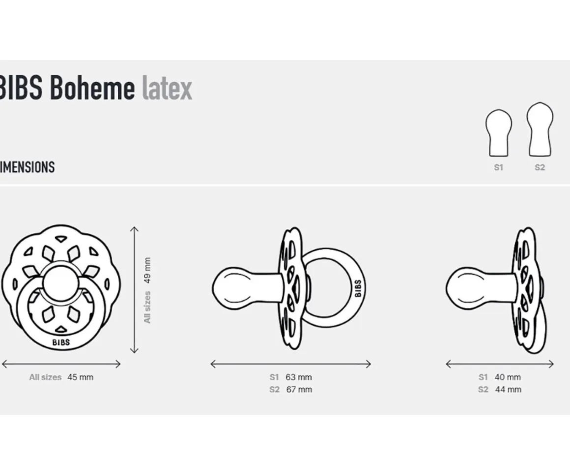 2 Chupetes BIBS Boheme Blossom/Dusky Lilac