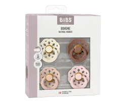 4 Chupetes BIBS Boheme Ivory/Blush/Woodchuck/Blossom