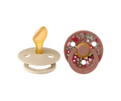 2 Chupetes BIBS Colour Anatómica Liberty Chamomile Lawn Vainilla/Woodchuck