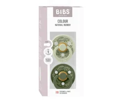 2 Chupetes BIBS Colour Round Holiday Leaf Sage/Hunter Green