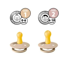 2 Chupetes BIBS Colour Round Ivory/Petrol