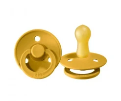 2 Chupetes BIBS Colour Round Mustard/Dark Denim