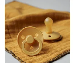 2 Chupetes BIBS Colour Round Mustard/Dark Denim