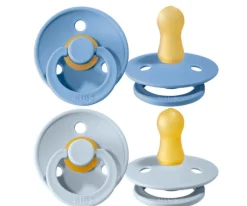 2 Chupetes BIBS Colour Round Sky Blue/Baby Blue