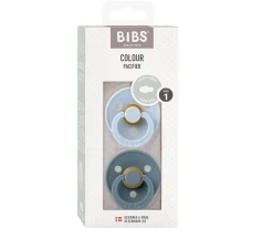 2 Chupetes BIBS Colour Simétrica Baby Blue/Petrol