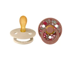 2 Chupetes BIBS Colour Simétrica Liberty Chamomile Lawn Vainilla/Woodchuck Mix