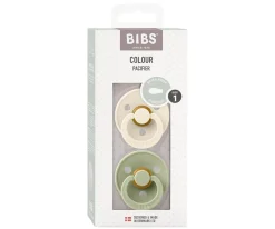 2 Chupetes BIBS Colour Simétrica Ivory/Sage