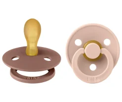 2 Chupetes BIBS Colour Simétrica Blush/Woodchuck