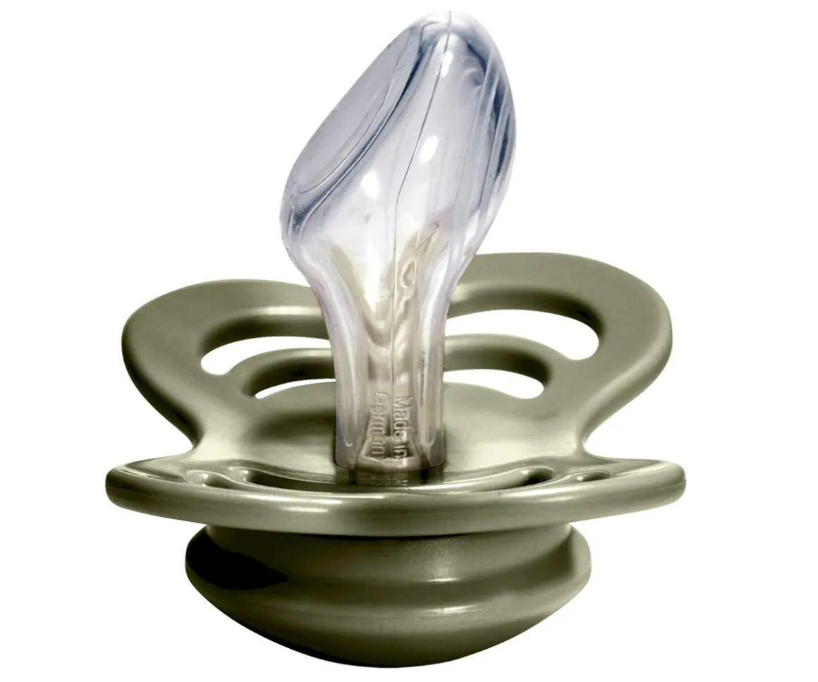 2 Chupetes BIBS Couture Vanilla/Olive Silicona