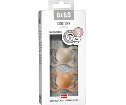 2 Chupetes BIBS Couture Vanilla/Peach Látex