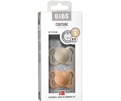 2 Chupetes BIBS Couture Vanilla/Peach Silicona