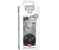 2 Chupetes BIBS De Lux Cloud/Black Silicona