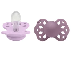 2 Chupetes BIBS Infinity Simétrica Violeta Sky/Mauve