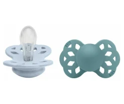 2 Chupetes BIBS Infinity Simétrica Baby Blue/Island Sea