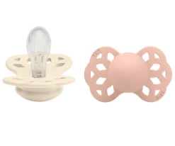 2 Chupetes BIBS Infinity Simétrica Ivory/Blush