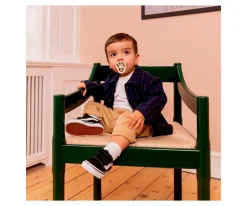 2 Chupetes BIBS Studio Colour Round Pin Ivory Steel Blue Mix