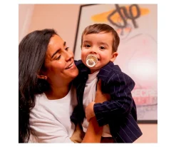 2 Chupetes BIBS Studio Colour Round Pin Ivory Steel Blue Mix