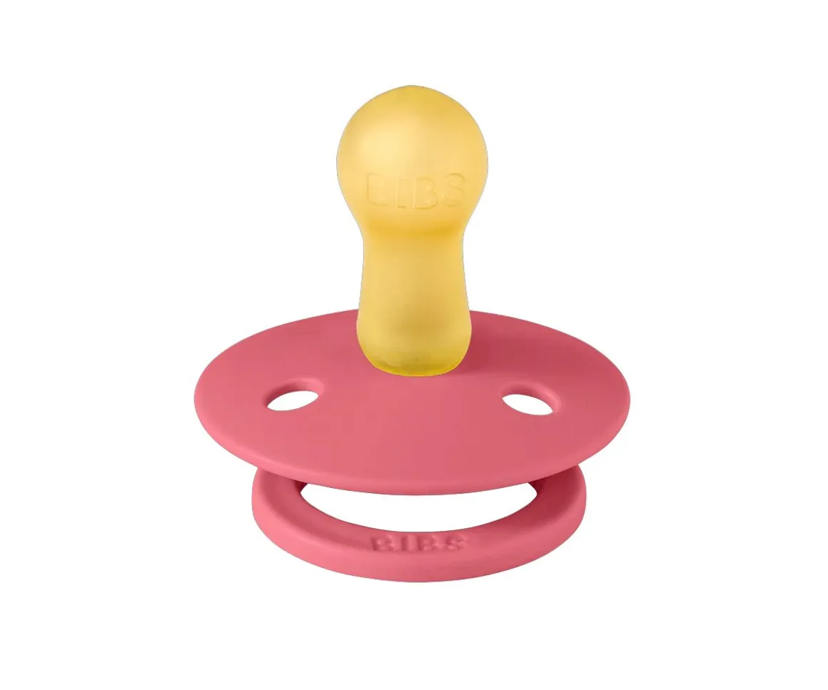 2 Chupetes BIBS Studio Colour Round Block Baby Pink Coral Mix