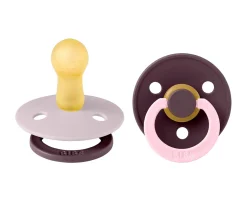 2 Chupetes BIBS Studio Colour Fusion Round Dusky Lilac Plum Mix