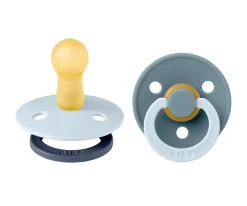 2 Chupetes BIBS Studio Colour Fusion Round Baby Blue Petrol Mix