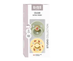 2 Chupetes BIBS Studio Colour Round Ladybug Sage Mix