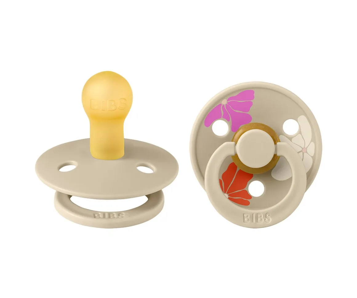 2 Chupetes BIBS Studio Colour Round Morning Bloom Vanilla Mix