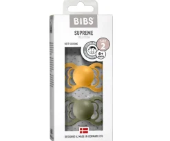 2 Chupetes BIBS Supreme Honey Bee/Olive Silicona