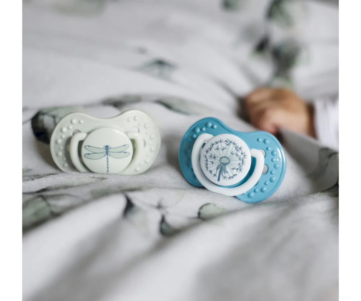 2 Chupetes Lovi Botanic Blue Vintage