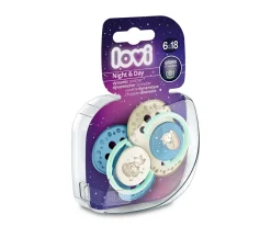 2 Chupetes LOVI Day&Night Azul