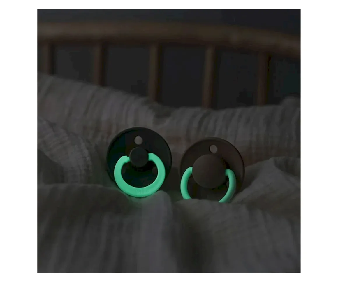 2 Chupetes Nocturnos BIBS Colour Round Vainilla/Blush