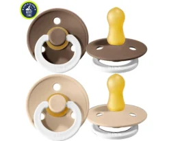 2 Chupetes Nocturnos BIBS Colour Round Vainilla/Dark Oak