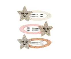 3 Clip de Pelo con Cinta y Estrellas Doradas Dagmar