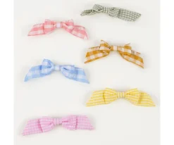 6 Clips de Pelo Gingham