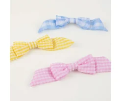 6 Clips de Pelo Gingham