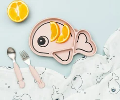 2 Cubiertos Antideslizantes Yummyplus Sea Friends Rosa Empolvado