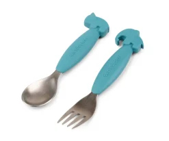 2 Cubiertos Antideslizantes Deer Friends Azul