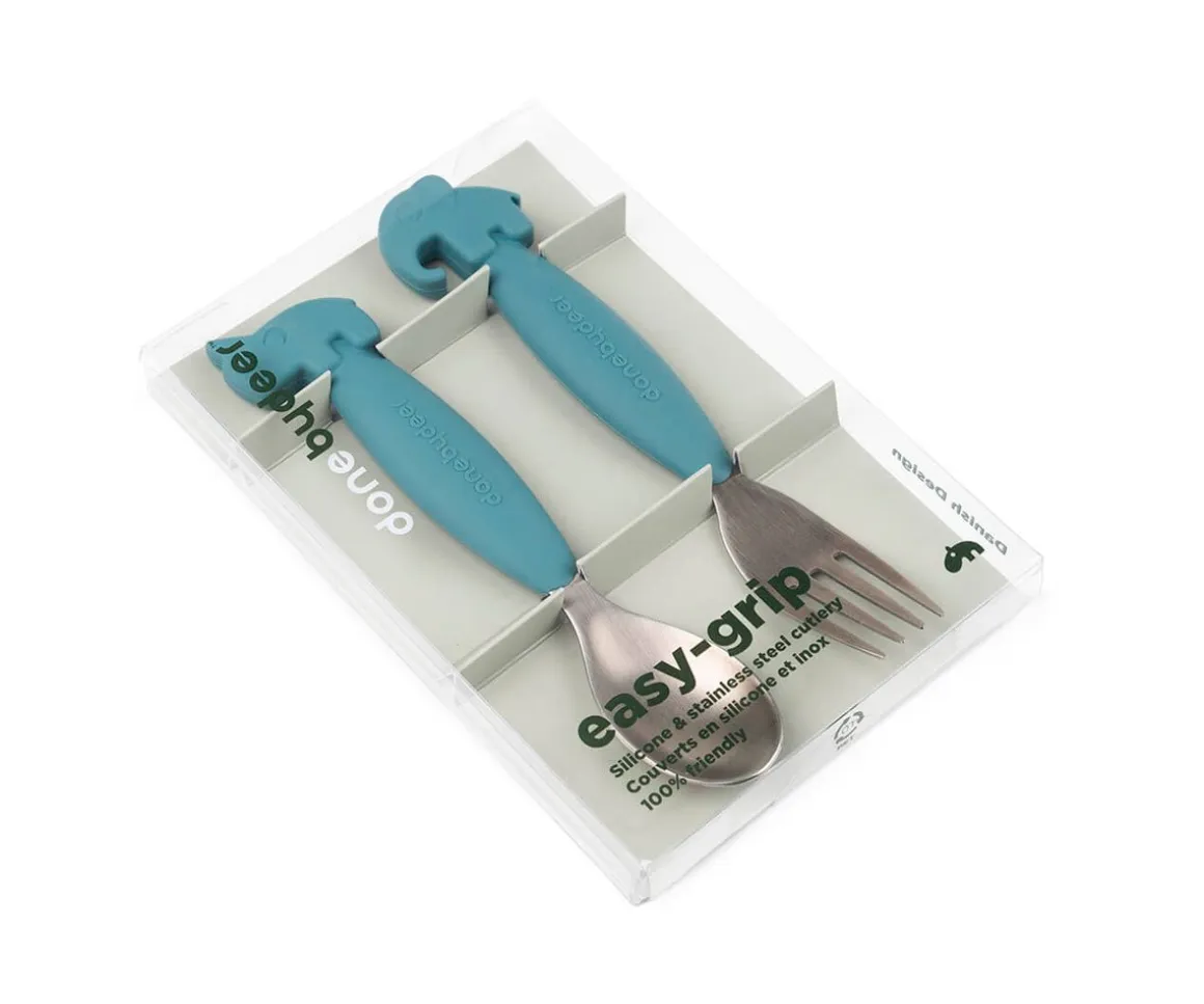 2 Cubiertos Antideslizantes Deer Friends Azul