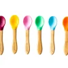 3 Cucharas Bambú Azul Verde Naranja