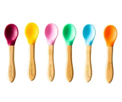 3 Cucharas Bambú Rosa Verde Amarilla
