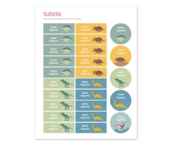 25 Etiquetas para Ropa Dinosaurios