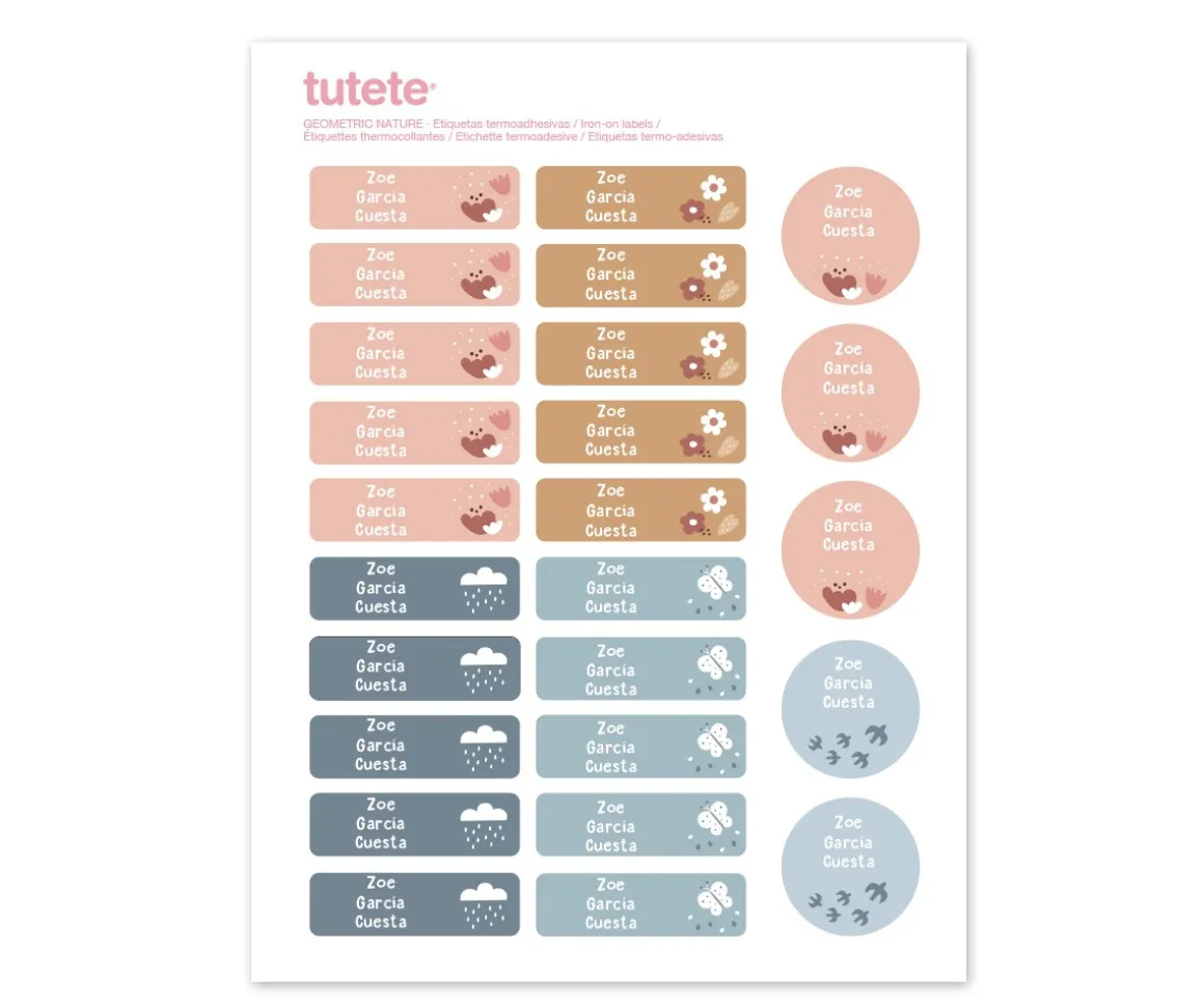 25 Etiquetas para Ropa Geometric Nature