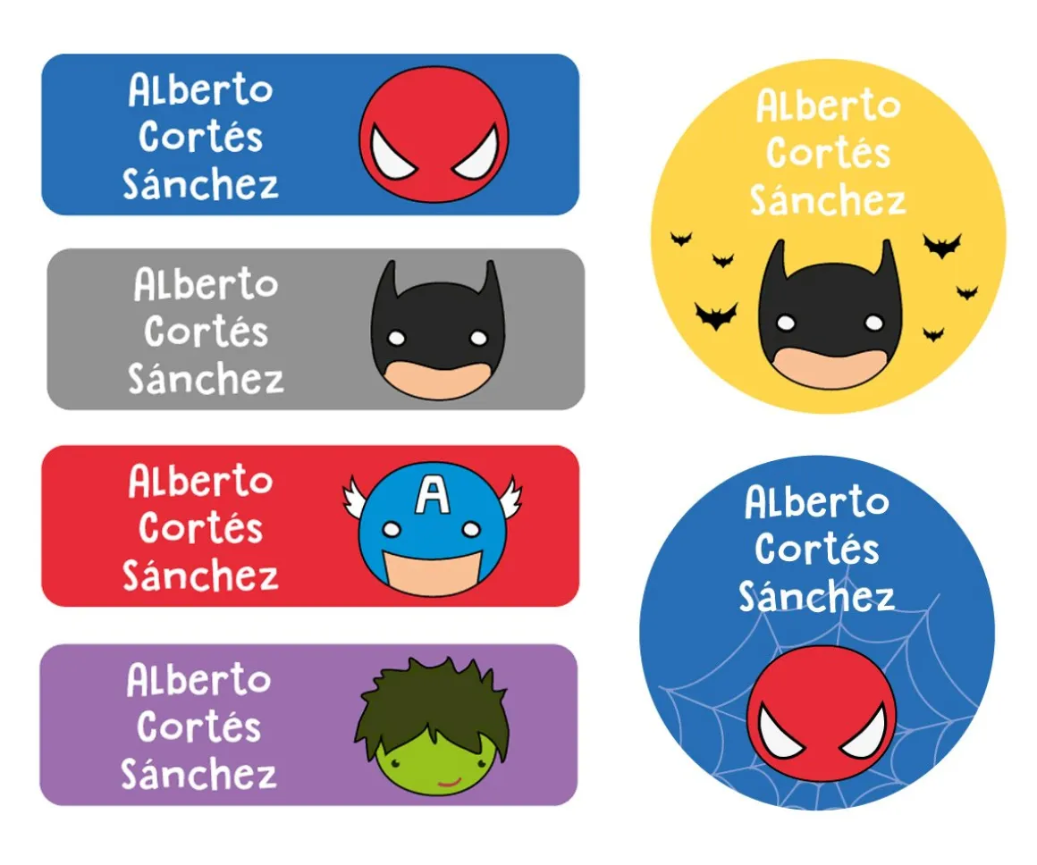 25 Etiquetas para Ropa Héroes